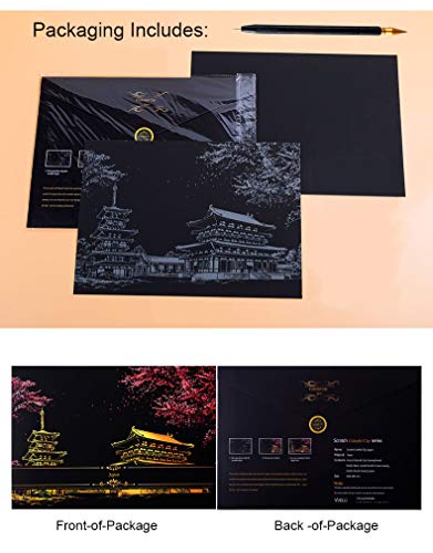 Eraimp Scratch Art Paper, Rainbow Painting Sketch Pad, Night View Scratchboard for Adult and Kids, DIY Arts & Crafts, with Wooden Stylus, Exquisite Packaging - 15.94"x11.2",Big Ben - Thumbnail 7