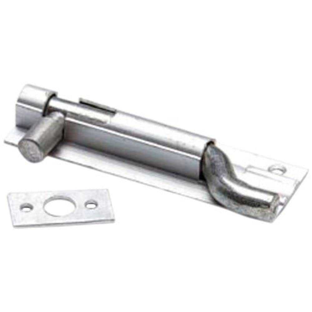 Merriway® BH00759 (4 Pcs) Cranked Swan Neck Surface Slide Door Bolt, Aluminium 75 mm (3 inch) - Pack of 4 Pieces, Grey