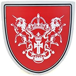 Wooden Toy Children's Shield with Red and White Crown