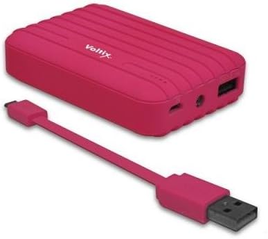 Voltix 8,500mAh Rubberized Portable Power Battery Bank in Pink