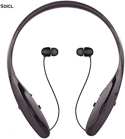 Bluetooth Headphones,Wireless Neckband with Retractable Earbuds Bluetooth Headsets for for iPhone/Samsung/Sony/iPad and other Bluetooth Device (960 BLACK)