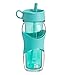 Trudeau Maison Set of 2 16oz Hydration Bottles with Sliding Leak Resisting Lid - Aqua