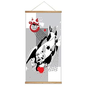 Hanging Poster with NO Mangetic Wood Frames Ink Abstract Animals Home Wall Canvas Prints Ready to Hang - 18"x36"