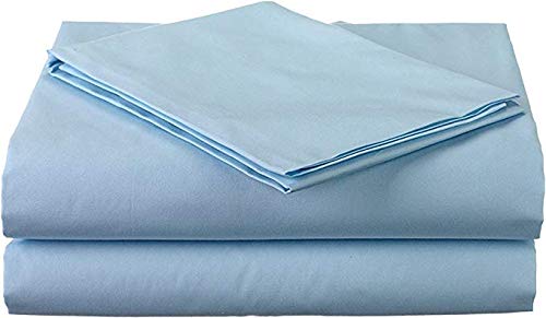 RV Mattress Short Queen Sheet Set - (60x75) 400 Thread Count Egyptian Cotton -Made Specifically for RV, Camper & Motorhomes (Short Queen) (Light Blue Solid)