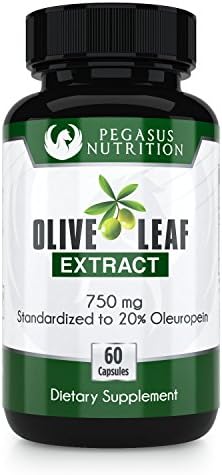 Olive Leaf Extract - 20% Oleuropein 750mg - 60 Capsules - 100% Money Back Guarantee