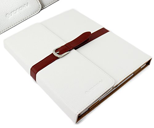 SANOXY Folio Buckle Belt Style PU Leather Case Cover Stand with Auto Sleep/Wake Feature for iPad 2/3/4 (White) - Thumbnail 6