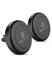 Soporte magnético WizGear (paquete de 2 unidades). Soporte magnético universal para portateléfono que se coloca en la ventilación, para celulares y minitablets con tecnología Fast Swift-Snap, con 4 placas de metal