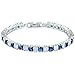 RIZILIA [Ice Cube] Princess Cut Multi-Color CZ 18K White Gold Plated Tennis Bracelet, 7