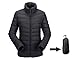 JJMG Women's Packabe Ultra Light Weight Down Coat Short Jacket Outwear Blazer (Small, Black)