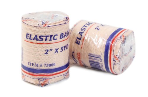 Americo 73000 Elastic Bandage with Clips, Each bag has 12 Rolls, White , 2 Inch x 5 Yard (Pack of 2)