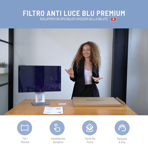 VistaProtect Premium Blue Light Filter for Computer Monitor and PC Screen, Removable (23" - 24")