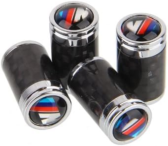 Carbon Fiber Car Tire Air Valve Caps Stem Cover For BMW Emblem Decoration (M)