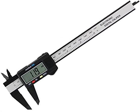 Htinac 150mm/6inch Digital Vernier Caliper,Carbon Fiber Electronic Digital Caliper with LCD Screen Millimeter/Inch Conversion with Big LCD Screen Measuring Tool