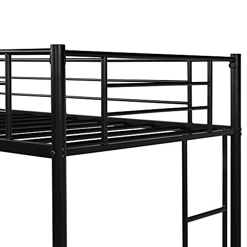Twin Loft Bed Frame with 2 Ladders, High Metal Loft Bed for Kids, 220