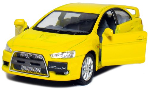 5 2008 Mitsubishi Lancer Evolution X 1:36 Scale (Yellow) by Kinsmart