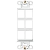 Leviton Decora QuickPort Insert, 6-Port, 41646-00W, White