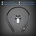 Bluetooth Headphones,DolTech Wireless Neckband Headset with Retractable Earbuds, HD Stereo Noise Cancelling Earphones with Mic (Call Vibrate Alert,18 Hrs Playtime)(Matte Black)