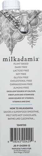 MILKADAMIA MILK MACADAMIA UNSWEETNED, 32 OZ