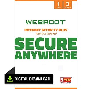 Webroot Internet Security Plus 2022 | Antivirus Software against Computer Virus, Malware, Phishing and more | 3-Device | 1-Year Subscription | Download