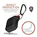 URBAN ARMOR GEAR UAG Compatible with AirPods (1st Gen & 2nd Gen), Full-Body Protective Rugged Water Resistant Soft-Touch Silicone Case with Detachable Carabiner, Black/Orange