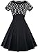 OLADY Women's Vintage 1950s Polka Dots Patchwok A-Line Short Sleeve Cocktail Swing Dress