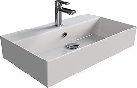 Aqua Bagno KS.70 - Lavabo de diseño (70 x 42 cm, cerámica), color blanco 