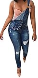 Ermonn Women's Casual Adjustable Denim Bib Overalls Jeans