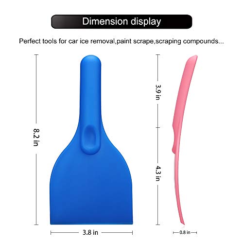 2 Scraper+Plastic+Cleaning+Heavy+Duty+Blue+Pink