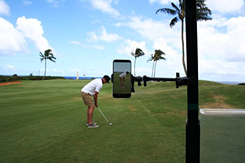 Golf Gadgets | Adjustable Bag Clamp Setup - Video Recording & Device Mounting System Using Your Phone. Capture Footage on The Course or Range. (Black Clamp)