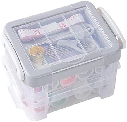 Loneflash Sewing Kits, Portable Multifunctional Household Thorn Rust Sewing Kit Needle and Thread Hand Measure Tape Scissor for Home and Travel (White, Gray)