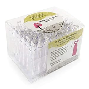 Louisiana Juego de 48 botecitos para pompas de jabón, para regalo para invitados en bodas, color blanco