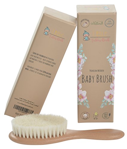 Wooden Baby Hair Brush - Healthcare and Grooming for Newborns & Toddlers, Ideal for Cradle Cap and Baby Registry by Little Tinkers World