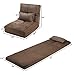 Giantex Triple Fold Down Sofa Bed, Adjustable Floor Couch Sofa with One Pillow, 6 Reclining Position, Convertible Upholstered Guest Sleeper, Modern Folding Lounge Chaise for Living Room and Bedroom