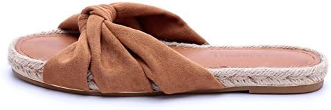 DFRNT Women’s Emma Binding Espadrille Flat Sandals (6 US - 36 EU, Camel)