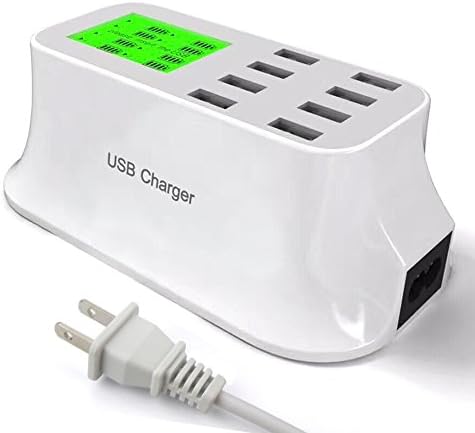 Daono Smart 8 USB Ports With Single Screen Multi-Port Charger for iPhone iPad, Samsung Galaxy, HTC Nexus Moto Blackberry, Bluetooth Speaker Headset &amp; Power Bank,