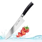 Chef Knife 8 Inch, SHAN ZU Pro Kitchen Knife with High Carbon German Steel with Ergonomic Handle, Perfect for Cutting, Slicing, Mincing and Dicing