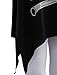 Allegra K Women Skull Cut Out Back Tops High Low Hem Cool T Shirts L Black