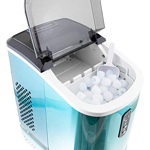 Eiswürfelmaschine Edelstahl Eiswürfelbereiter Eiswürfel Ice Maker Eis Maschine Icemaker (Hellblau) – Bild 7