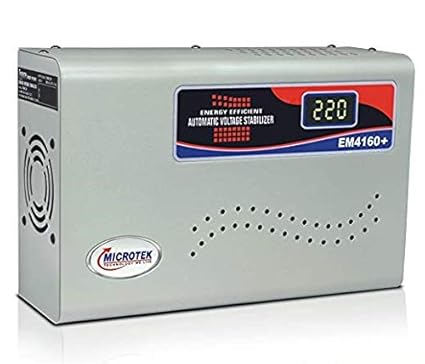 Microtek EM4160+ Automatic Voltage Stabilizer for AC up to 1.5 ton (160V-285V), Metallic Grey