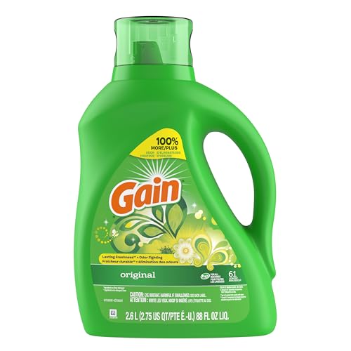 GAIN + AROMA BOOST LIQUID LAUNDRY DETERGENT, ORIGINAL SCENT, 61 LOADS, 88 FL OZ, HE COMPATIBLE