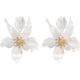 Boho Stud Earrings for Women - Chic Flower Statement Earrings with Gold Flower Bud, Great for Sister, Mom, Lover and Friends