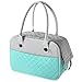 MG Collection 2-Tone Quilted Soft-Sided Dog & Pet Carrier Handbag Tote with Mesh Top Panel, Turquoise