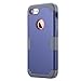 LONTECT for iPhone 8 Case, iPhone 7 Case Hybrid Heavy Duty Shockproof Full-Body Protective Case with Dual Layer [Hard PC+ Soft Silicone] Impact Protection for Apple iPhone 8/iPhone 7, Navy Blue/Grey