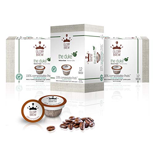 GLORYBREW - The Duke - 36 Medium Roast Keurig Pods - 100% Compostable Coffee Pods for Keurig K-Cup C - //medicalbooks.filipinodoctors.org