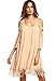 Milumia Women's Summer Cold Shoulder Crochet Loose Beach Dress Pink Medium