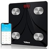 Body Fat Scale - Yoleo Smart Scale Bathroom Bluetooth Weight Scale with 13 Body Analyzer for Fat, BMI, BMR, Muscle Mass, Water Unlimited Users Wireless iOS Android APP
