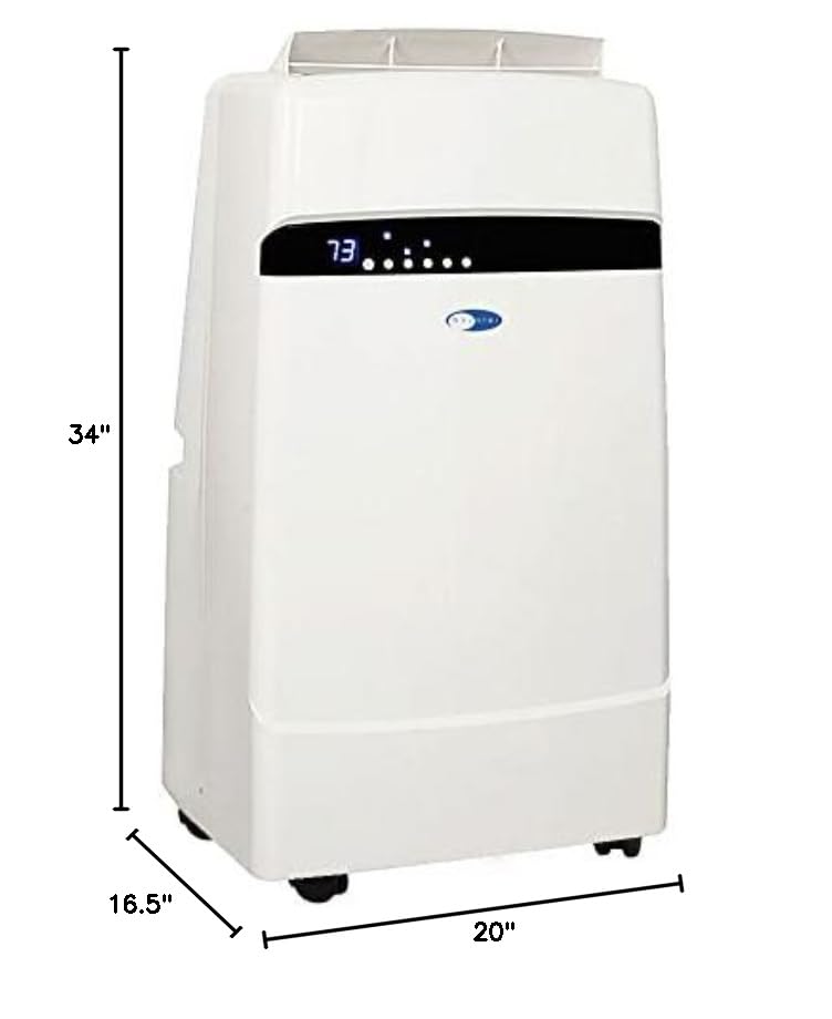 Whynter ARC-12SDH 12,000 BTU (6,884 BTU SACC) Dual Hose Cooling Portable Air Conditioner, Heater, Dehumidifier, and Fan with Storage Bag, Up To 400 sq ft in White