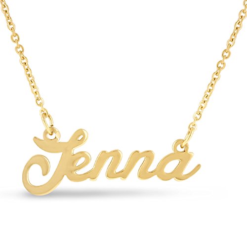 Jenna nameplate necklace in gold tone
