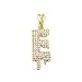 HH Bling Empire Iced Out Hip Hop Gold Faux Diamond Bubble Dripping Letter Tennis Chain Necklace 20 Inch (Dripping Letter E)