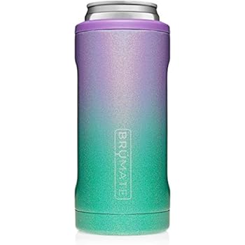 BrüMate Hopsulator Slim Double-walled Stainless Steel Insulated Can Cooler for 12 Oz Slim Cans (Glitter Mermaid)